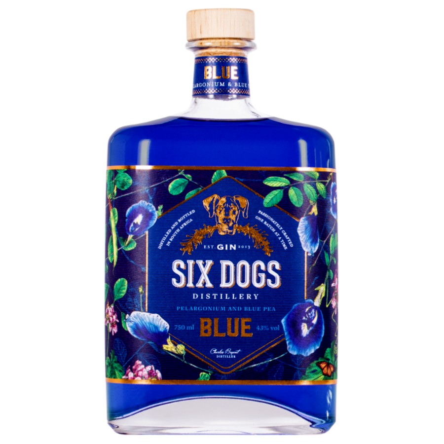 Six Dogs Blue Gin 750ml